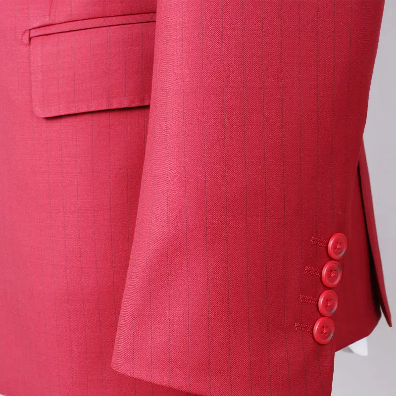 costume homme red double breasted wool 2 pieces business mens suits high quality wedding suit for men