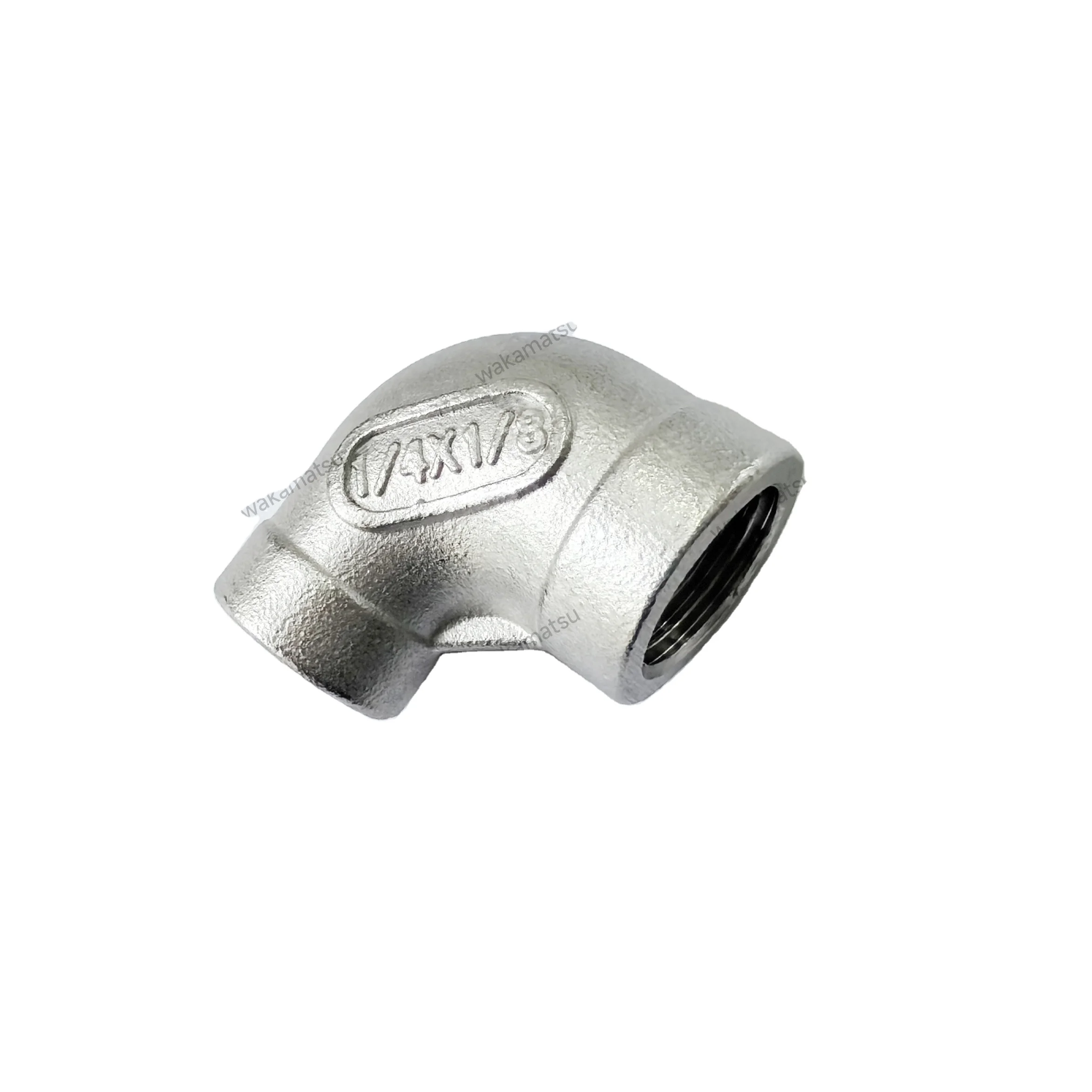 WAKAMATSU wholesale SS304 Exhaust Riser Reducer Adapter Swivel Nut 90 Degree Elbow Stainless steel Welded Hydraulic Fitting