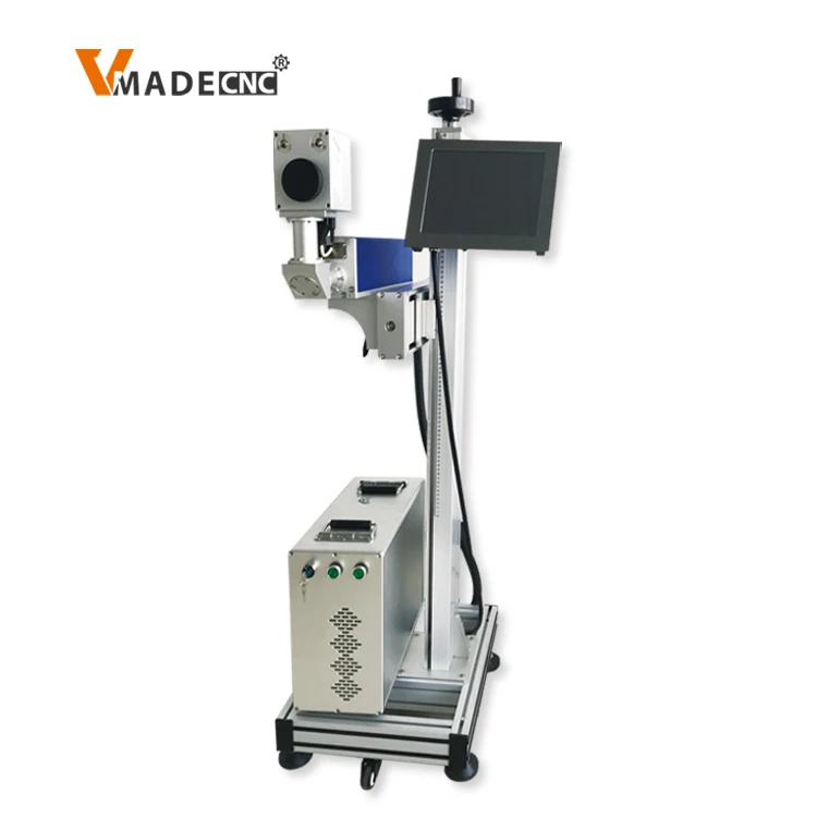 Camera Ccd Vision System Fiber Laser Flying Marking Machine Engraving Machine With Visual Positioning