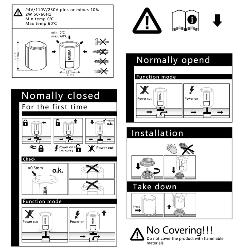 Modern 2/4 Wire Electric Thermal Wax Actuator Underfloor Water Heating Factory Supplier Thermostatic Actuator Home Hotel CE RoHS