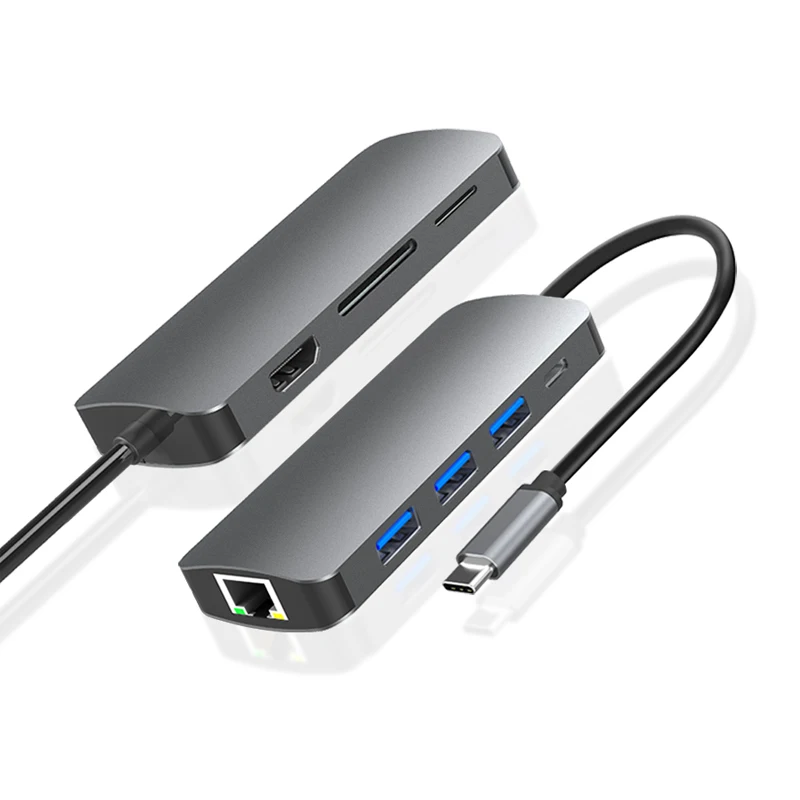 Лидер продаж Usb C адаптер 4K HD комбинированный Мульти 8 в 1 3 0 порт 2XUSB2.0 SD/TF карта Thunderbolt Тип концентратор для