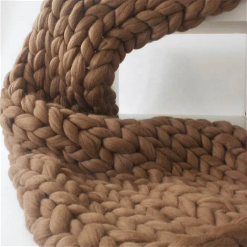 Merino Wool Yarn 19 Micron 21 Micron 23 Micron Super Chunky Merino Knit Thick Felt Arm 100% Wool Roving Felting Yarn