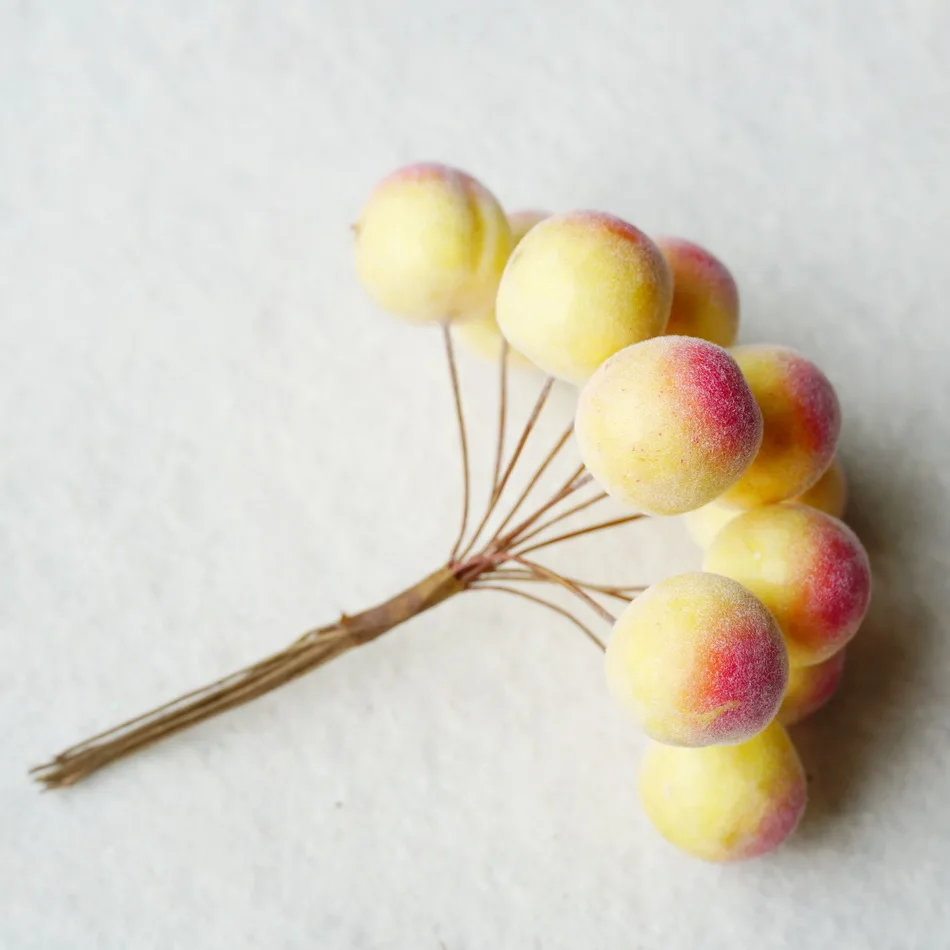 Artificial Fruits Picks  Christmas   polyfoam Peach Branch  For Package Decoration