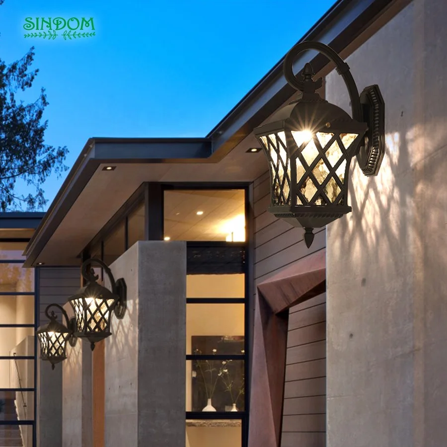 Sindom Classic Style E27 Garden Outdoor Aluminium Wall Light