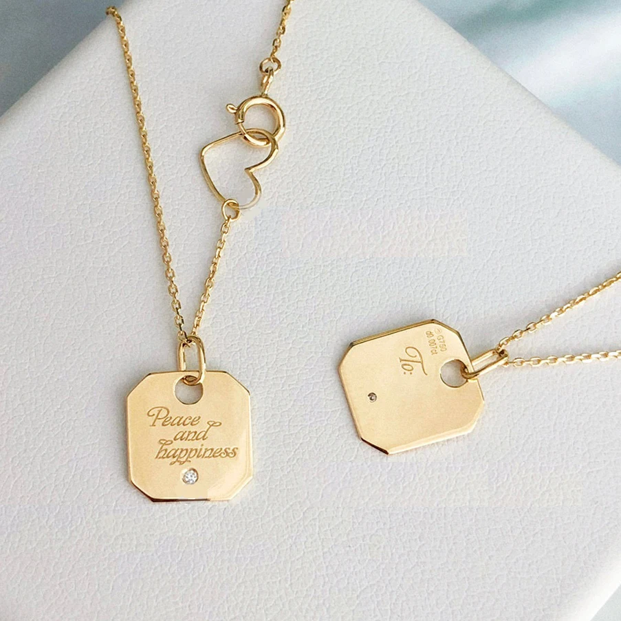 Cheap Factory Wholesale 18K Real Gold Necklace Customizable Wish Necklace Fashion Jewelry Women for Girls for Party Daily Wear