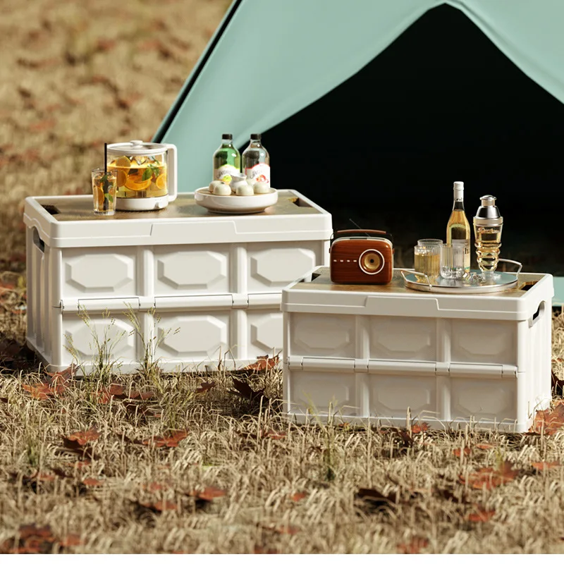 Outdoor camping picnic multifunctional car folding storage box and tent enthusiasts