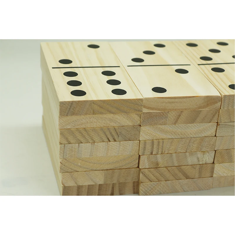 Asweets 2023 Outdoor Wooden Custom educational toys Domino Set 28Pcs Blocks Big Domino run Toys For Kdis