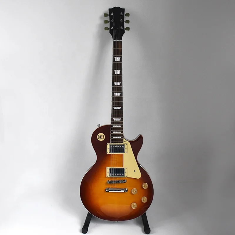 Krait 6 string electric guitar LP guitar flame maple top brown burst mahogany body mahogany neck OEM guitar factory outlet