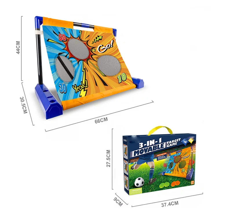Huiye 3-In-1 Movable Target Toss Game Football Kids Indoor Outdoor Exercise Sport Toys For Boys Birthday Christmas Party Gifts