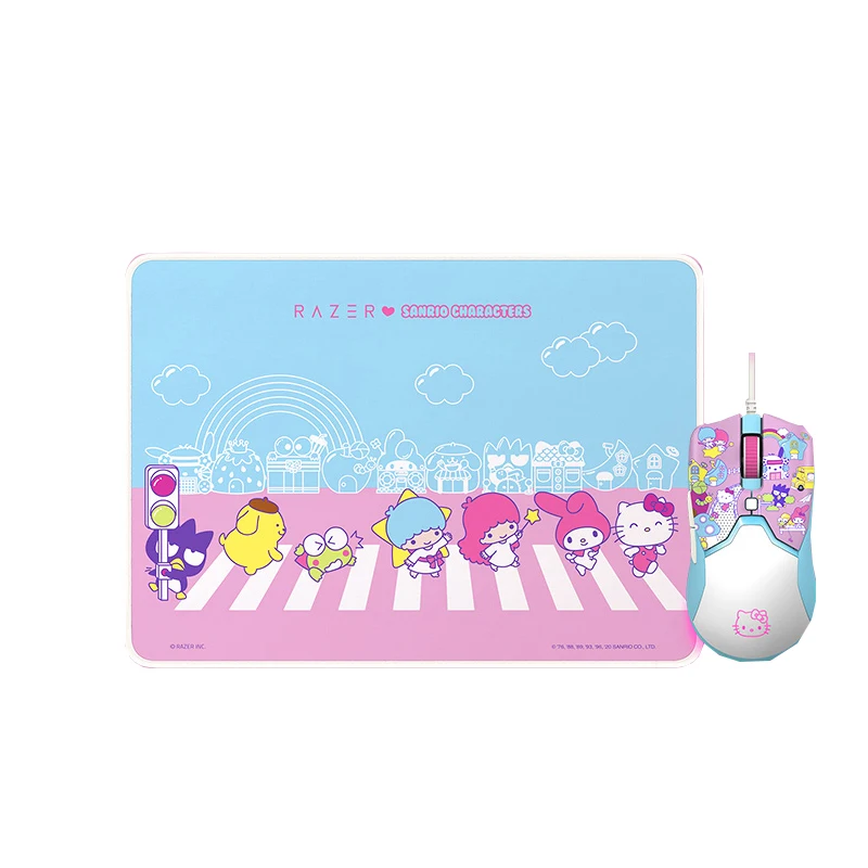 Original Razer hello Kitty Limited mouse+mouse pad set Sanrio Characters Viper Mini+Goliathus Speed gaming mousemat