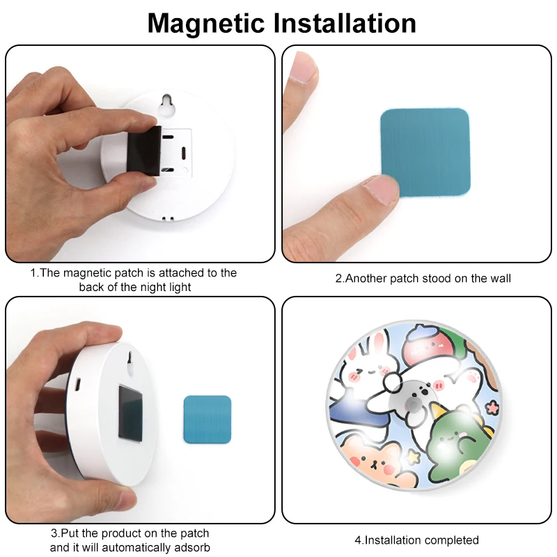 Customized Logo Led Mini Portable Motion Sensor Baby Night Light With Rechargeable Magnet Smart Home Lights For Indoors