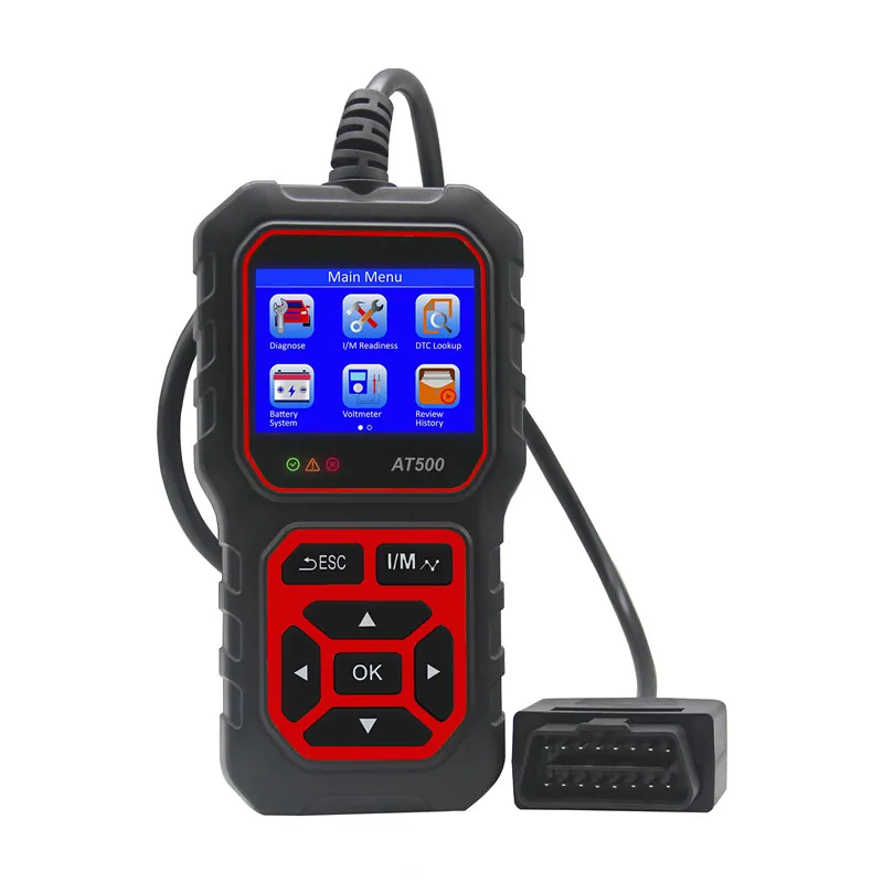 2025 Заводской Оригинальный AT5OO OBD II сканер OBD2 протокол 6V-12V-24V Запуск свинцово-кислотной батареи 11 видов языка