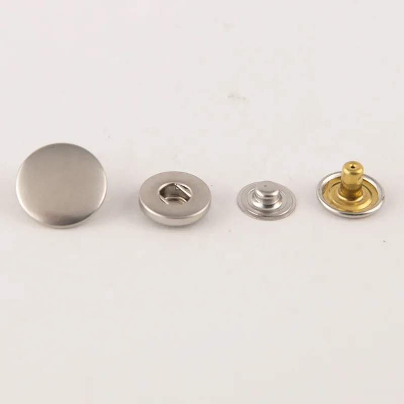 NEW Custom Nickel Color 15mm Four Parts Spring Snap Button For Jacket