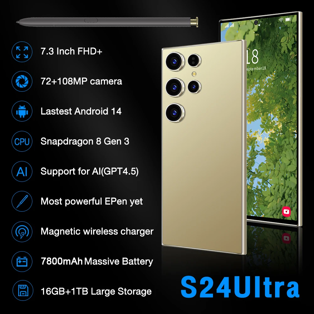 smart phone 2024 New s24 ultra telefono for les samsung s24 ultra smartphone samsung s24ultra