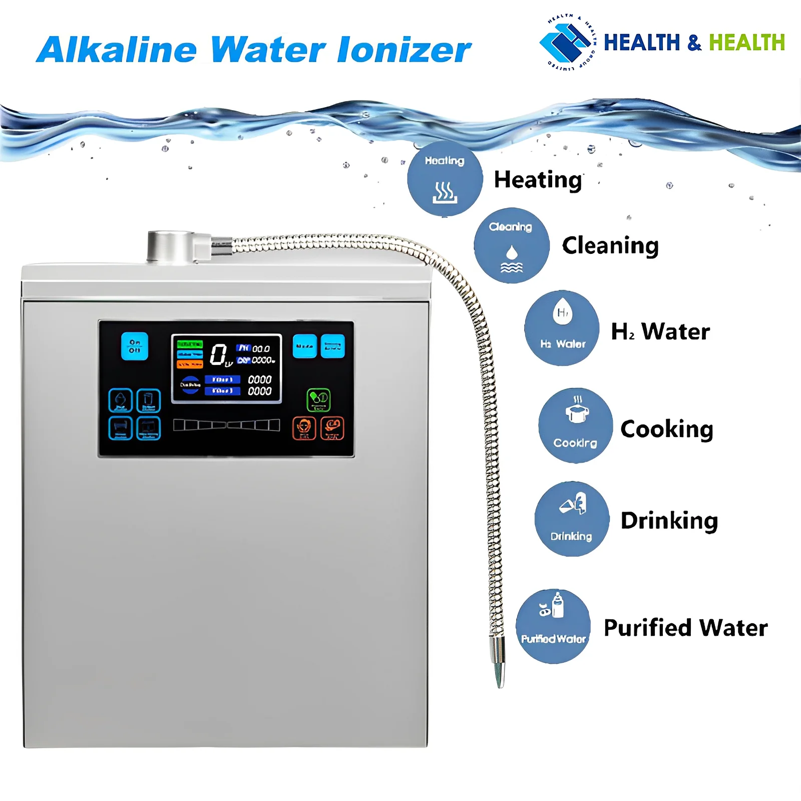 BW-6000  Brand Alkaline Water Ionizer 11.5 ph Larger capacity 10000L LCD Intelligent display