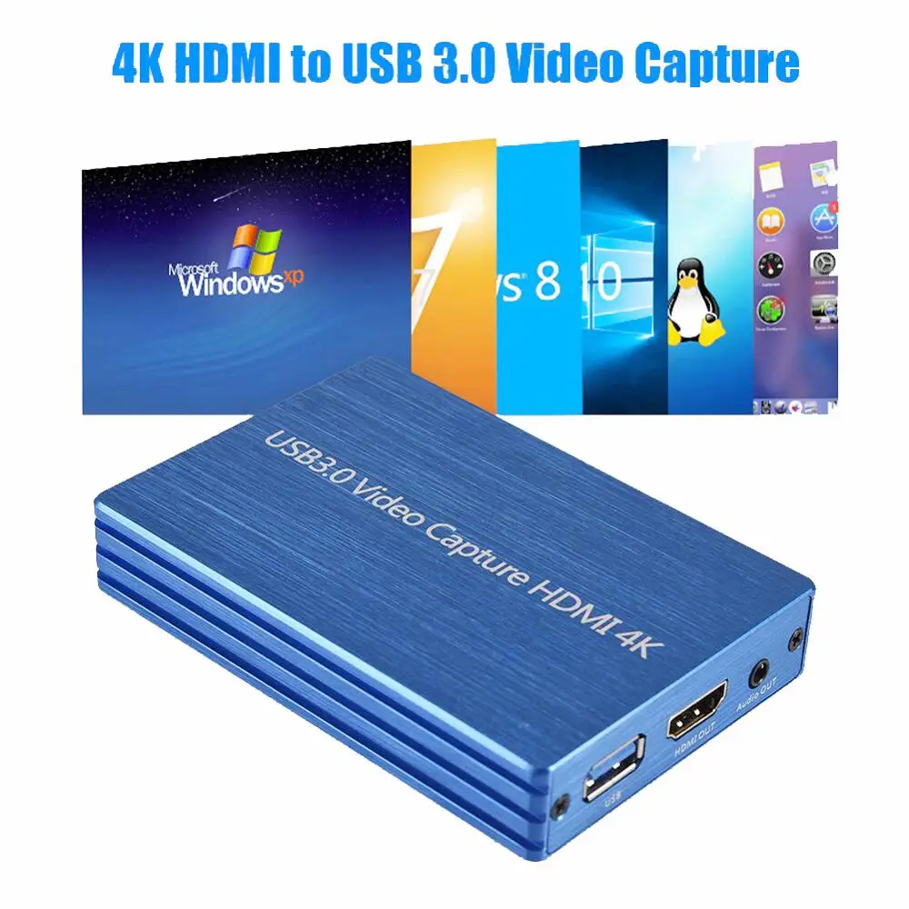 4K HDMI телефон игра захвата карты микрофон видео запись коробка длявидеокамера Twitch Hitbox Youtube прямая передача
