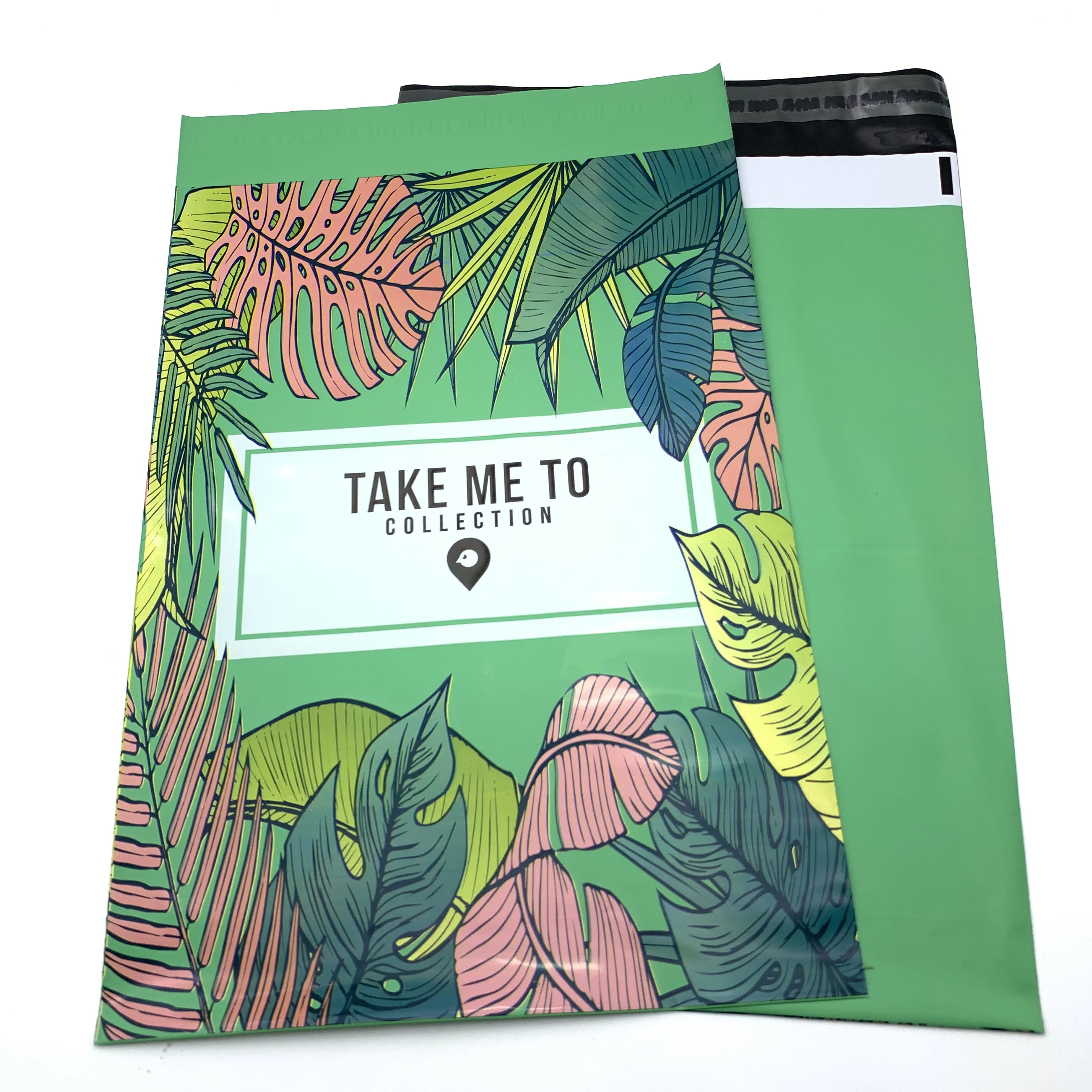 Custom logo printed shipping package for clothing postage satchel