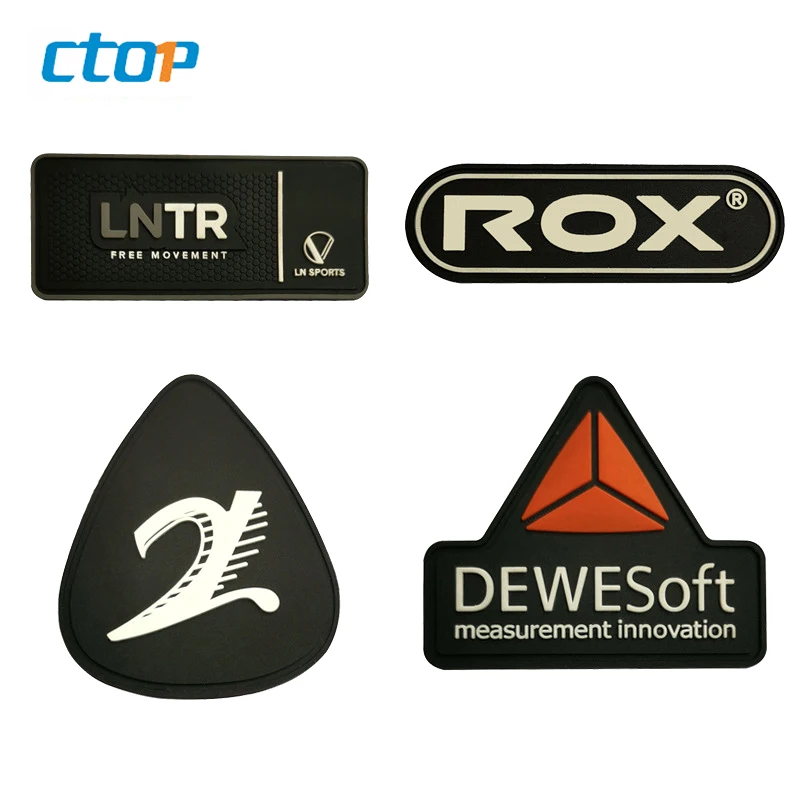 
Wholesale High Quality Soft Black PVC Custom Brand Names 3D Silicone Logo Rubber Patch Labels For Clothing 