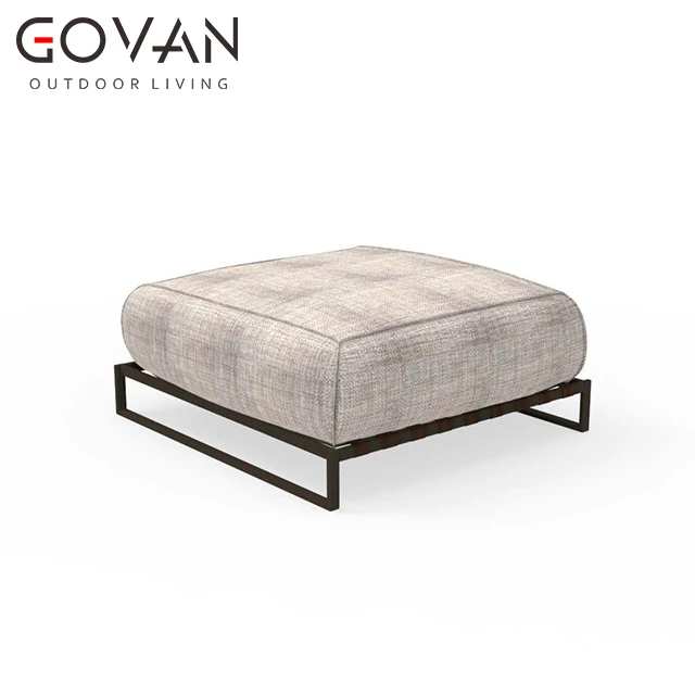 Modern simplicity design hotel villa home leisure furniture garden footstool outdoor stainless steel frame ottoman