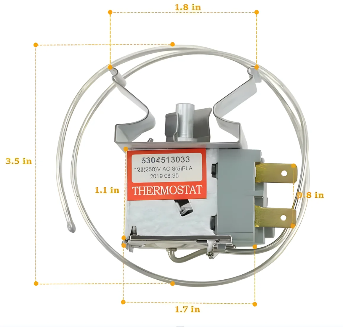 A03407506 Capillary Defrost Thermostat For Refrigerators WPF 8.9W-700-121