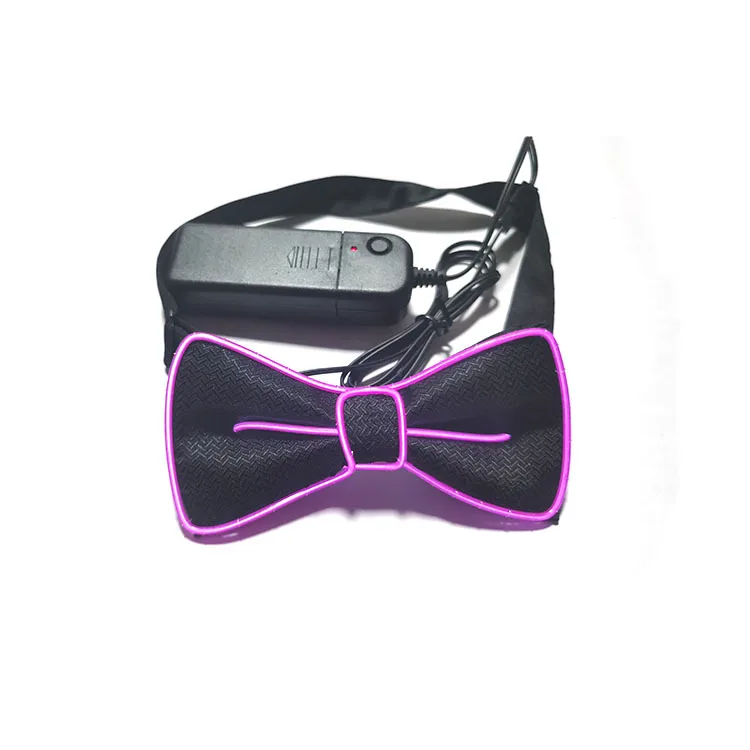 Wholesale Flashing LED Bow Tie Light Up EL Wire Necktie Bowtie Jazz Bowtie Adult Performance Props Glow Party Neck Bowtie