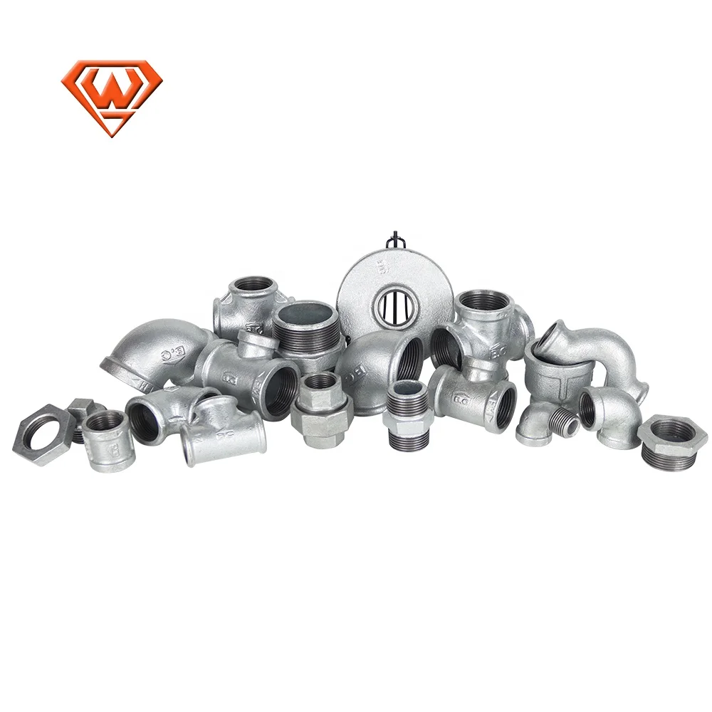 
1/2-4 inch Cast iron Hot Dip GI Galvanized Thread gi pipe fitting names and parts Malleable Iron Pipe Fittings 