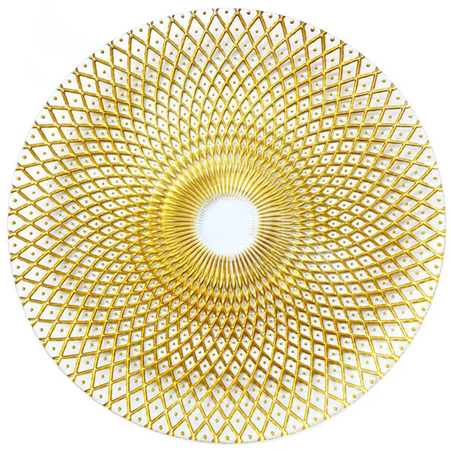 Telsen 13 inches decorate cheap gold charger plates for wedding decoration