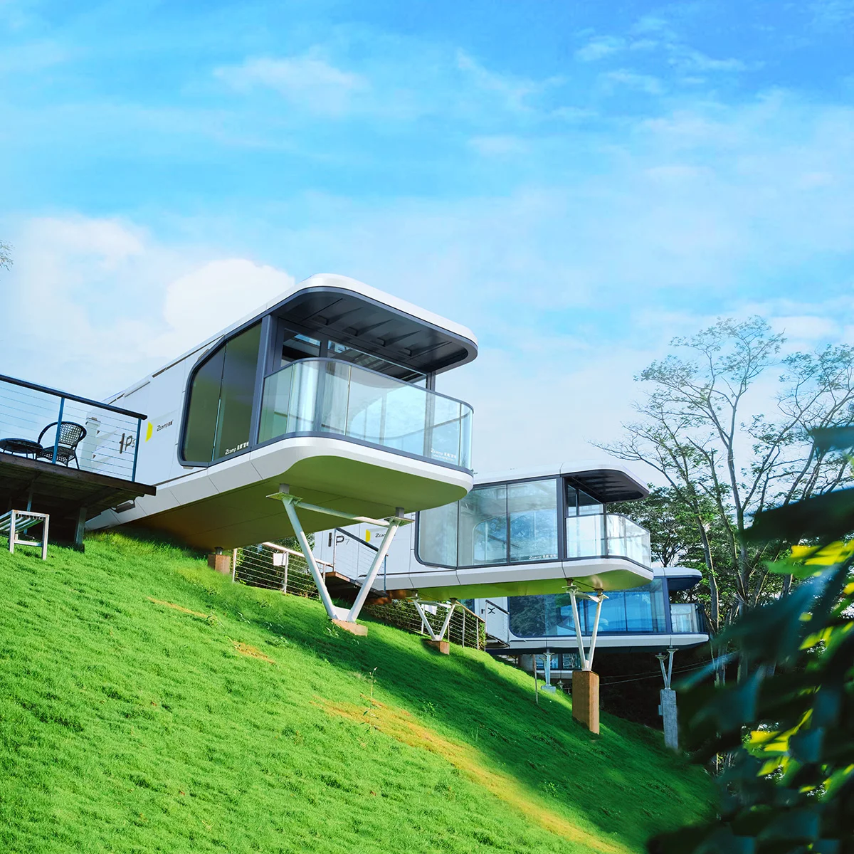 Zcamp P5  Customized Steel Frame Aluminum alloy Luxury Prefab Modular House comfortable Villa outdoor prefabricated house