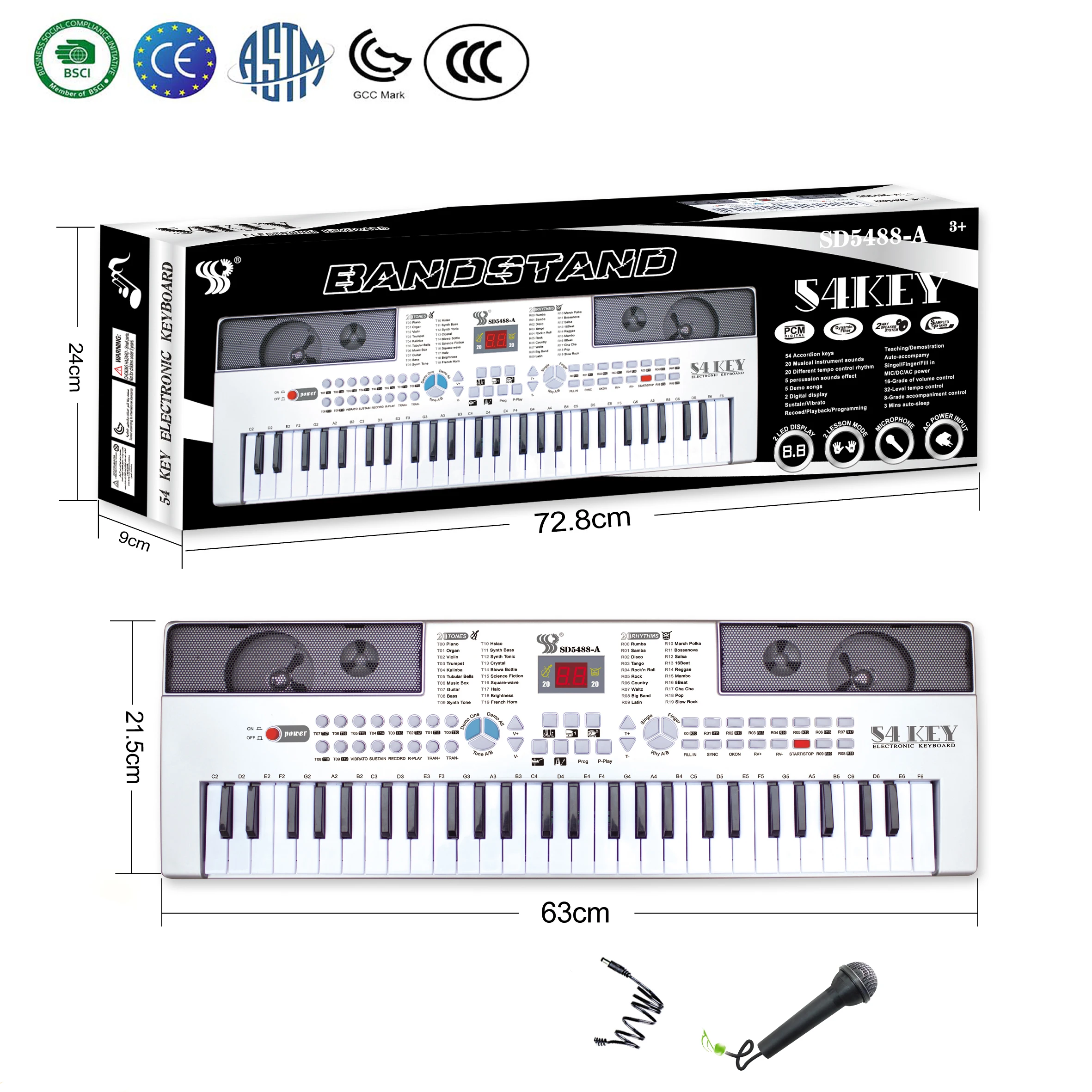 Factory original sources 54 keys multi-functional musical toys digital electronic organ keyboard electric piano music instrument
