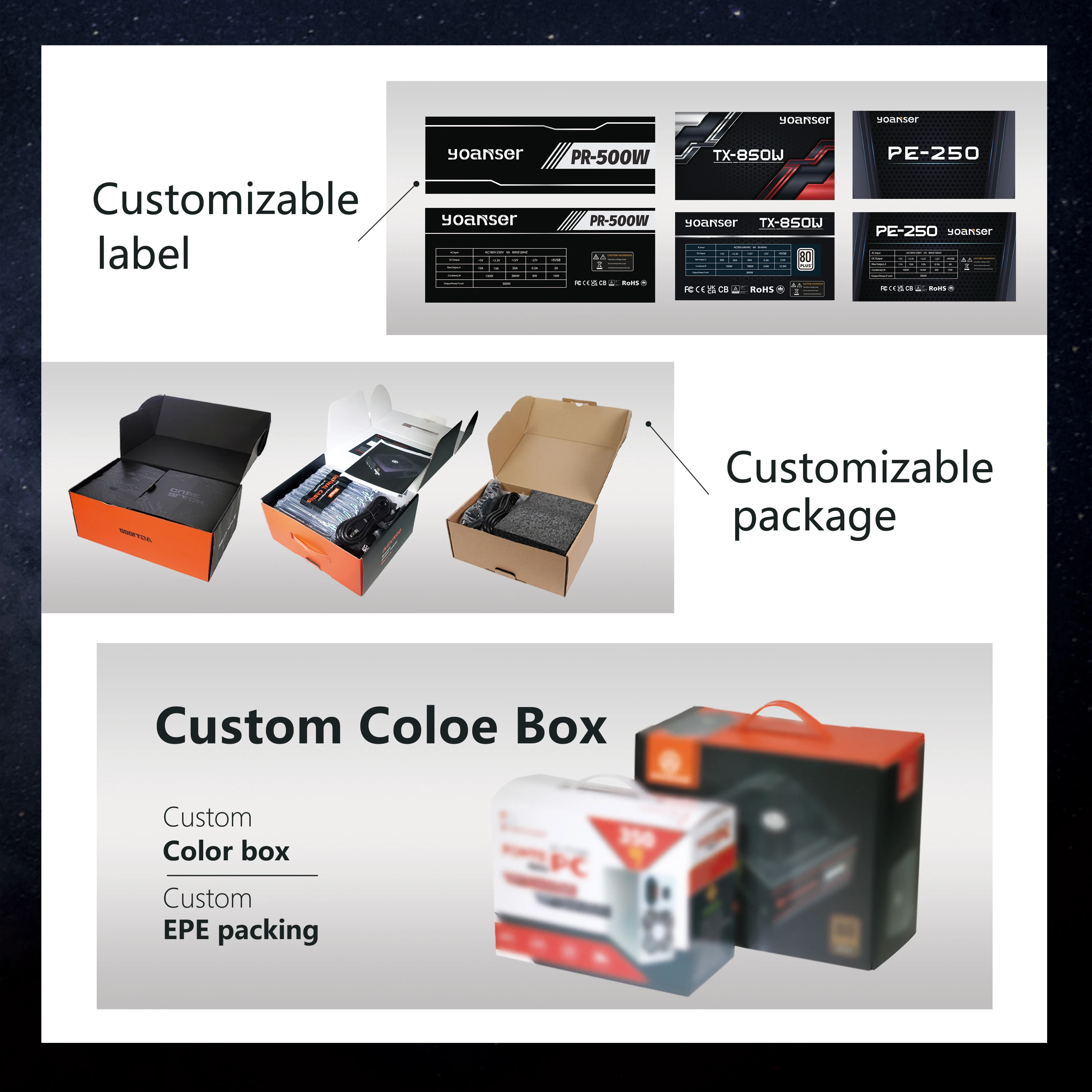 OEM Customize fuentes de poder Power Source 200W/230w/250w Fuente De Alimentacion Pc Atx Power Supply