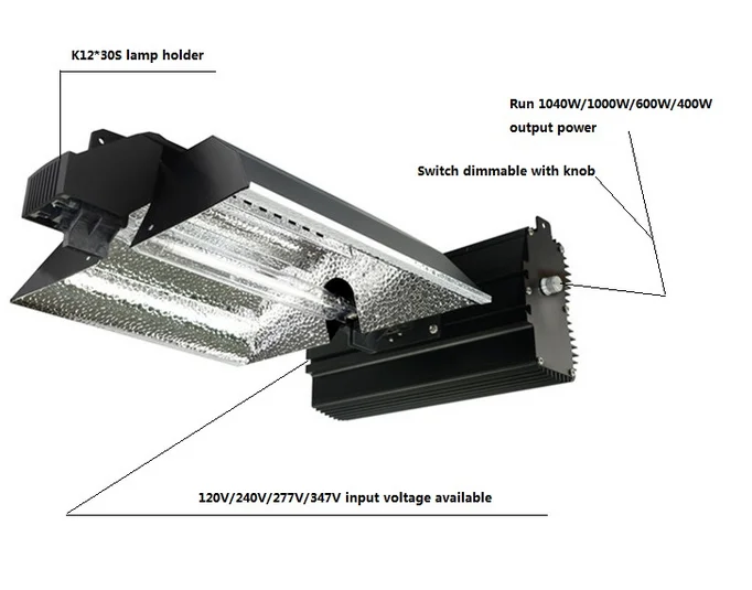 Double Ended Hps Ballast 1000w Watt Grow Light Low THD High Efficiency ETL