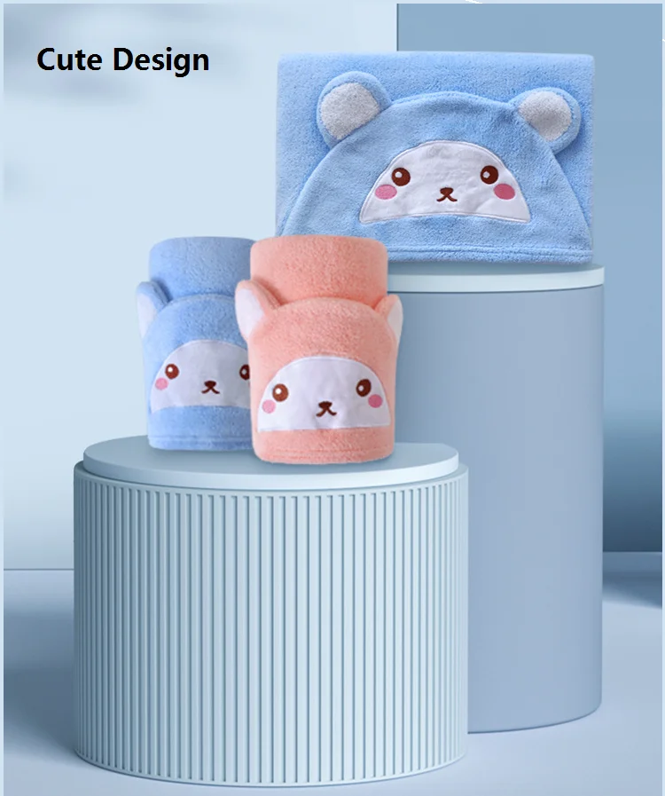 Baby bath towel Flannel fleece cartoon animal head baby hooded poncho towel