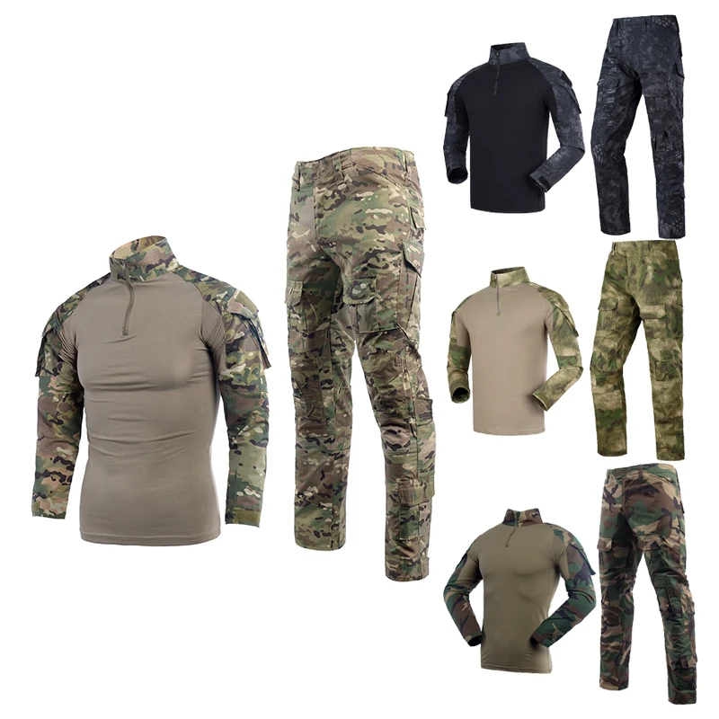 Jinfei Customized Camouflage Tactical Clothes Shirt And Pant Black Navy Blue Green Tactical Uniform Set