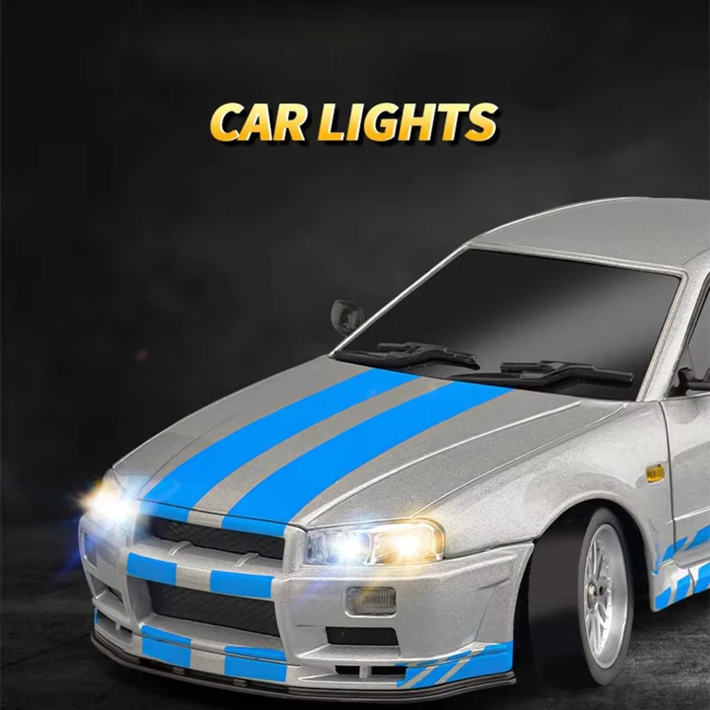 2024 New Arrival 1/18 Rc Drift Car Model Four Wheel 2.4g Remote Control Gtr Racing Car R34 With Gyro Light for Kid and Adult