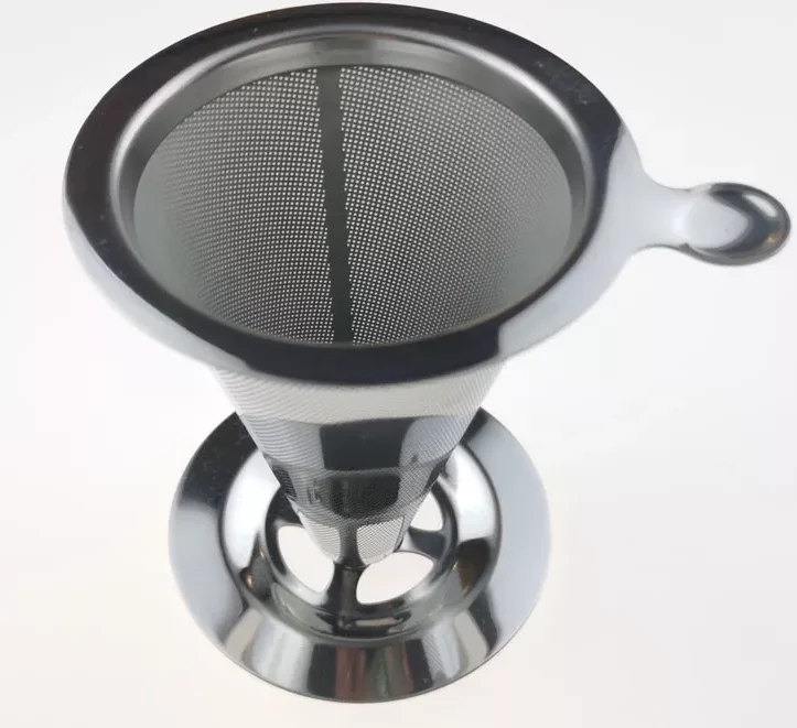High quality Stainless Steel Coffee Filter Mesh Funnel Double Layer Cone Coffee Dripper