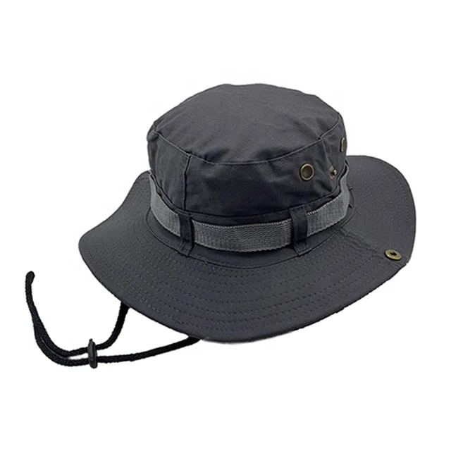 Hot selling dark green customised bucket hats with string fashionable safari hat outdoor caps hats man