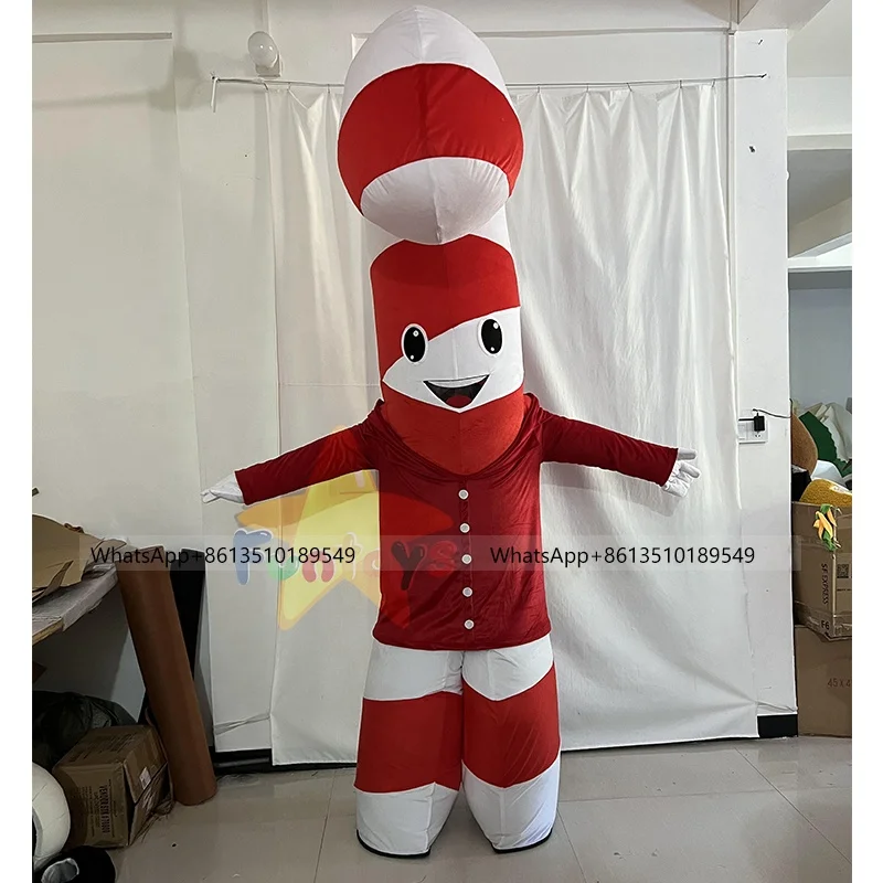 Hot Sale Inflatable Christmas Candy Cane Mascot Costume Walking 2m/2.6m/3m Adult Santa Claus Snowman Reindeer Moose For Stores