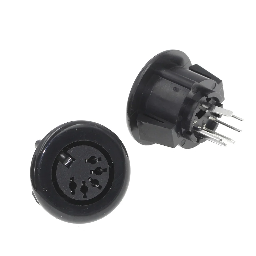 Black DS-5-07A round five-pin S-video connector round 5-pin socket 5P 5-pin DIN socket holder