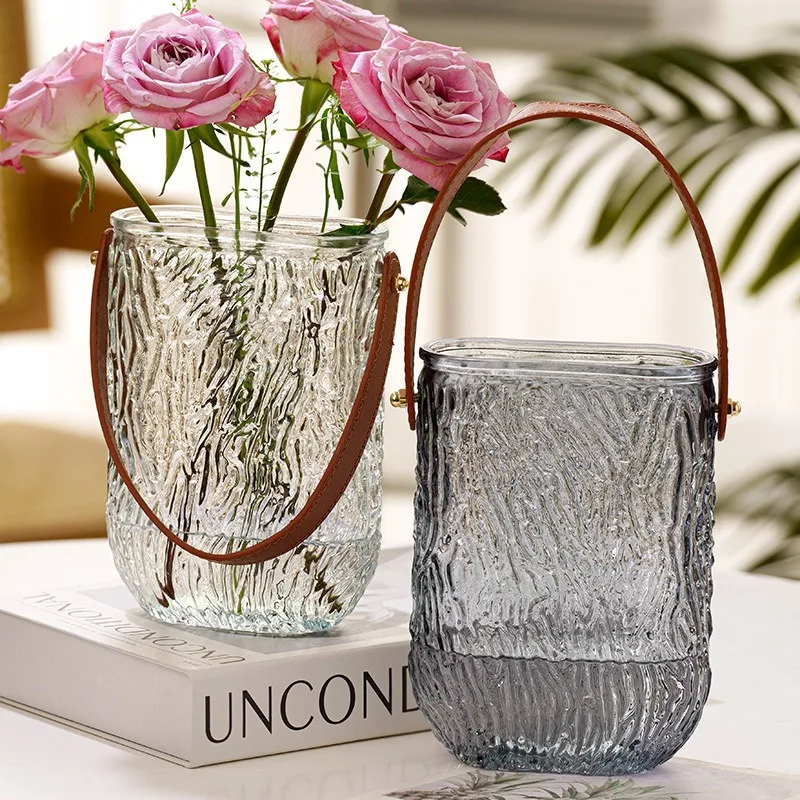 Stained Tabletop Glass Vase Creative Living Room Hydroponic Flower Arrangement Glass Bottle Dry Flower Vases Decoration