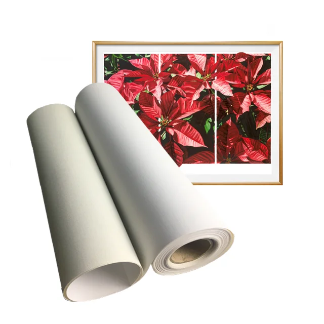 Aoli Canvas Roll Painting Semi Glossy Polycoton Polyester Canvas Roll For Printing Cotton Canvas White Roll