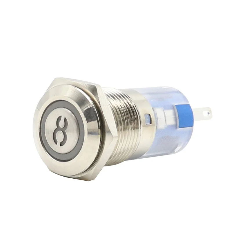 16/19mm Reset Latching Lock Metal Button Switch LED With Light Number Symbol 1234567890 Elevator Waterproof DIY Buttons