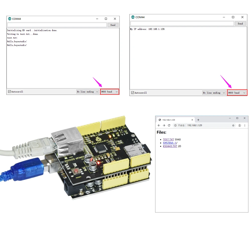 
W5500 Ethernet Shield Ethernet Control Expansion Board W5500 Network Shield for Arduino DIY Project(Without POE) 