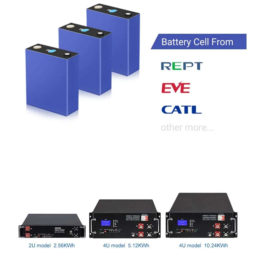 48v 51.2v 100ah 200ah Lifepo4 Battery Rack Solar Energy Storage Parallel Cabinet Lithium Battery Rack Mount Battery