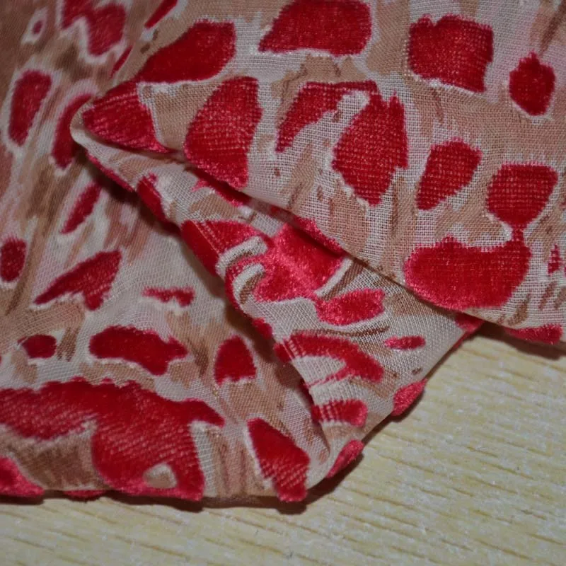 viscose velvet fabric print burntout velvet fabric for dress