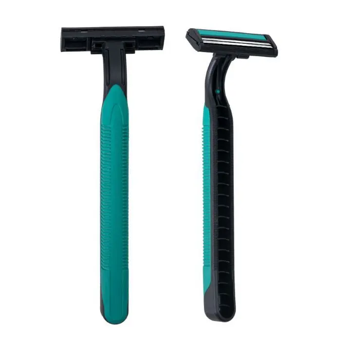 
razor in recyclable plastic Disposable razor for one dollar 5 pieces twin blades pivoting head 