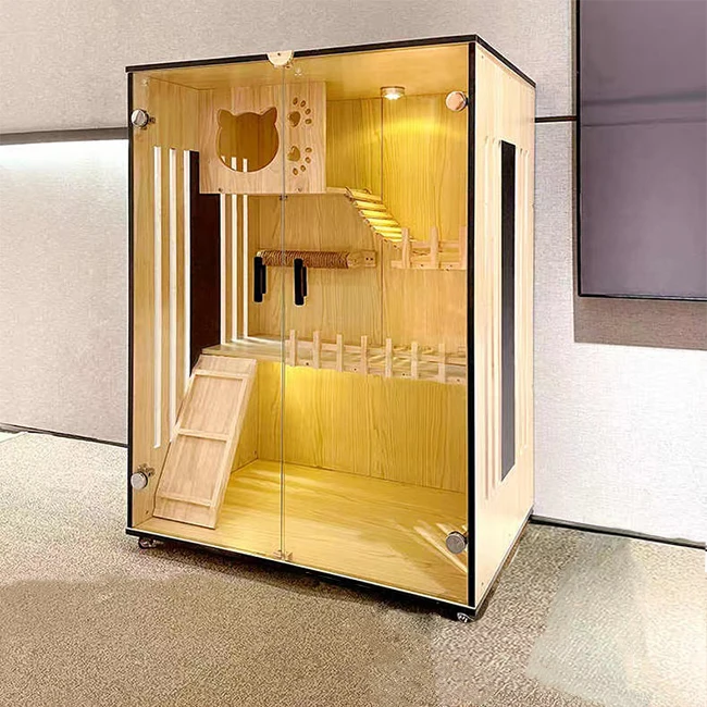 Manufacturer wholesale warm and comfortable cat and dog pet bed, modern design cat house, wooden cat furniture