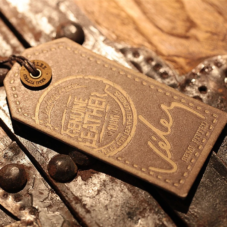 Custom Vintage Jeans Hang Tag For Clothing Recycled Thickness Kraft Paper Private Brand Name Logo Printed Kraft Tags