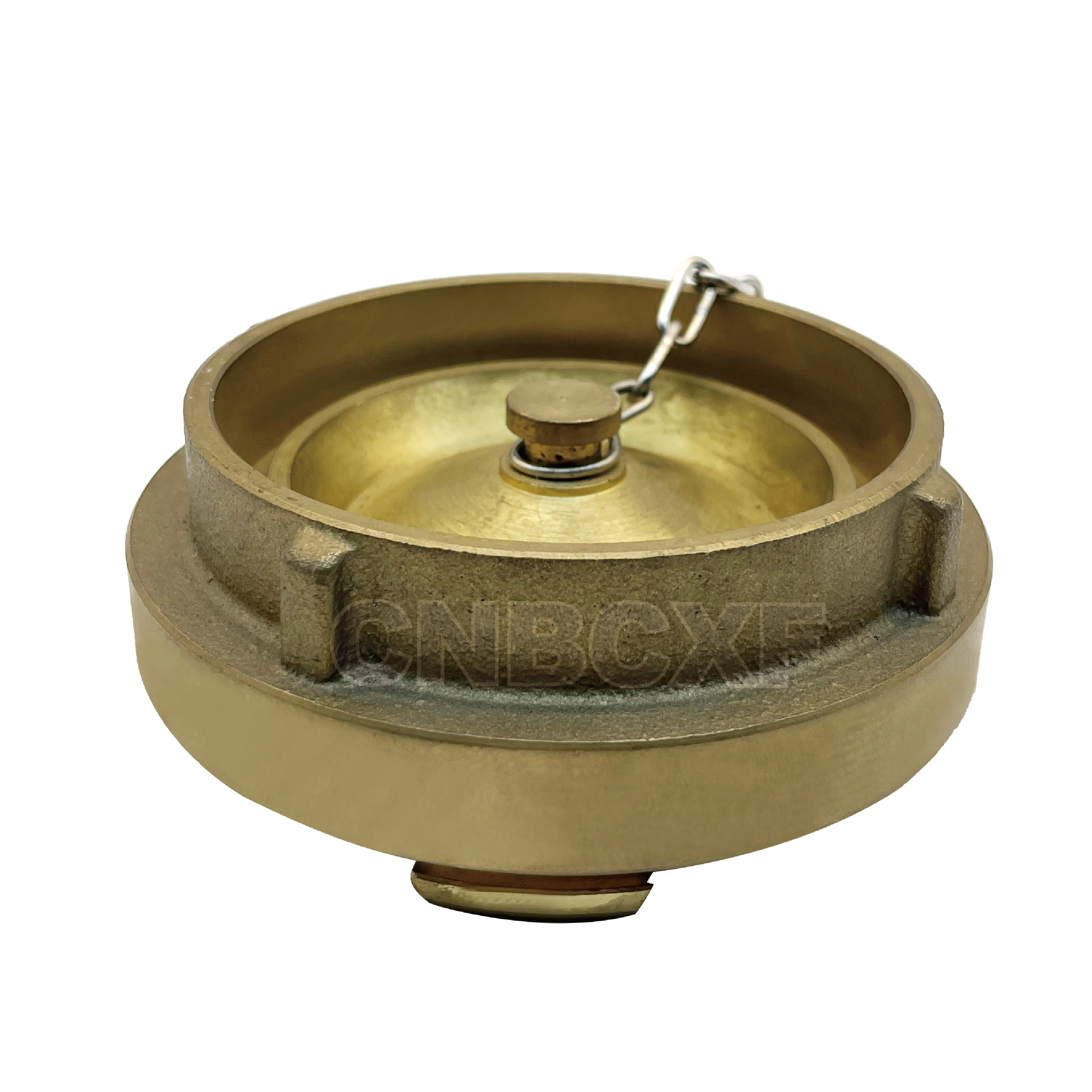 Baichuan Fire Fighting Equipment Brass Material Storz Type Male Thread Sealed Cap Blind End Cap with Chain Brass Coupling Cap