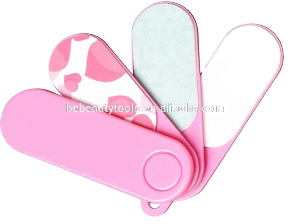 Nail art tool mini folding pink 4 steps beauty smoothly polish nail file buffer