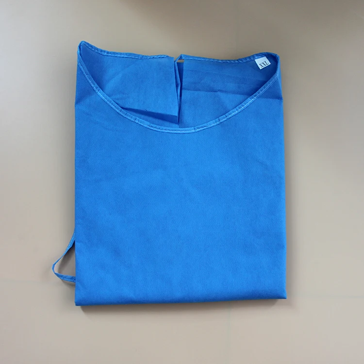Non Woven Pp Sms Disposable Hospital Clothing Open Shoulder Patient Gown Surgical